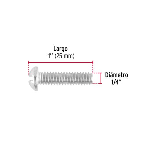44626 - Bolsa con 100 tornillos 1/4" x 1" tipo estufa, FIERO