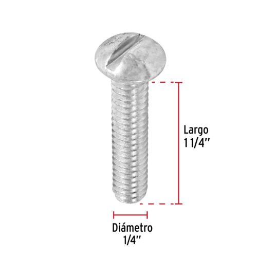 446272 44627 - Bolsa con 100 tornillos 1/4" x 1-1/4" tipo estufa, FIERO
