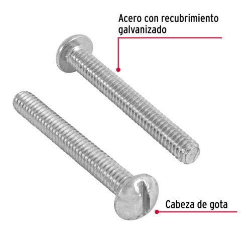 44629 - Bolsa con 50 tornillos 1/4" x 2" tipo estufa, FIERO