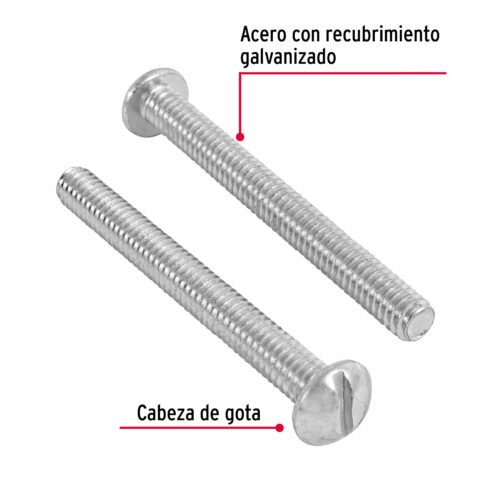 446301 44630 - Bolsa con 50 tornillos 1/4" x 2-1/2" tipo estufa, FIERO