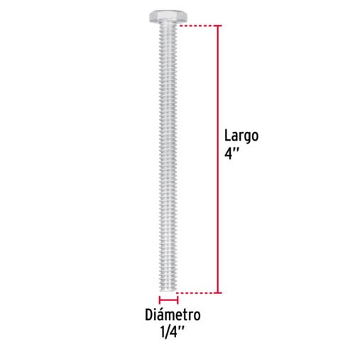 446332 44633 - Bolsa con 30 tornillos 1/4" x 4" tipo máquina, FIERO