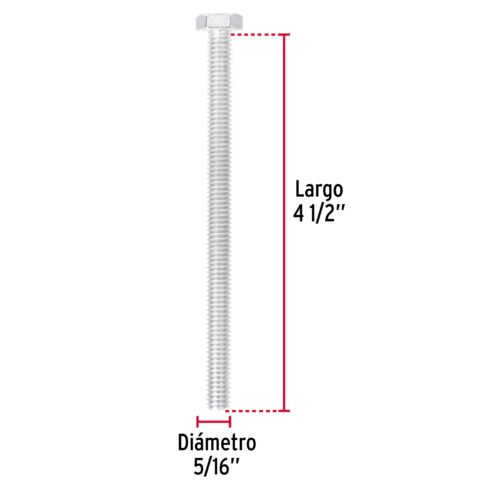 446422 44642 - Bolsa con 30 tornillos 5/16" x 4-1/2" tipo máquina, FIERO