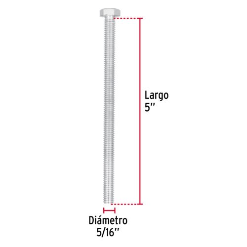 446432 44643 - Bolsa con 30 tornillos 5/16" x 5" tipo máquina, FIERO