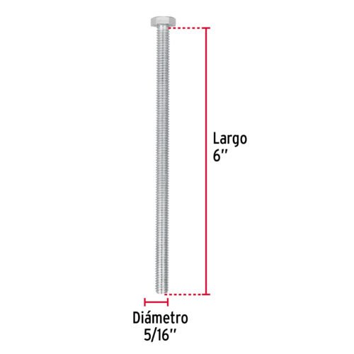 446442 44644 - Bolsa con 30 tornillos 5/16" x 6" tipo máquina, FIERO