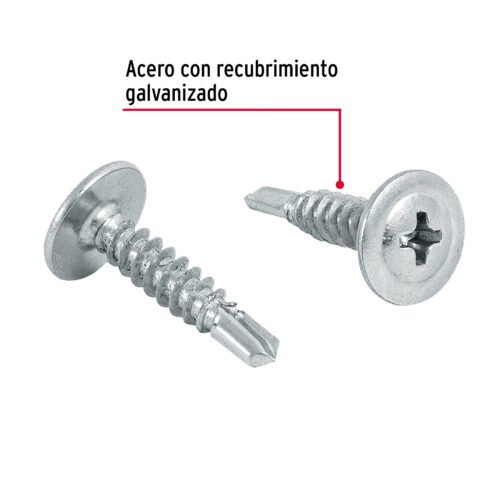 44646 - Bolsa con 100 pijas cabeza cruz, punta de broca 3/4", FIERO