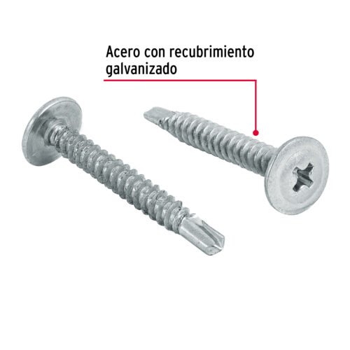 44648 - Bolsa con 100 pijas cabeza cruz, punta de broca 1-1/4"