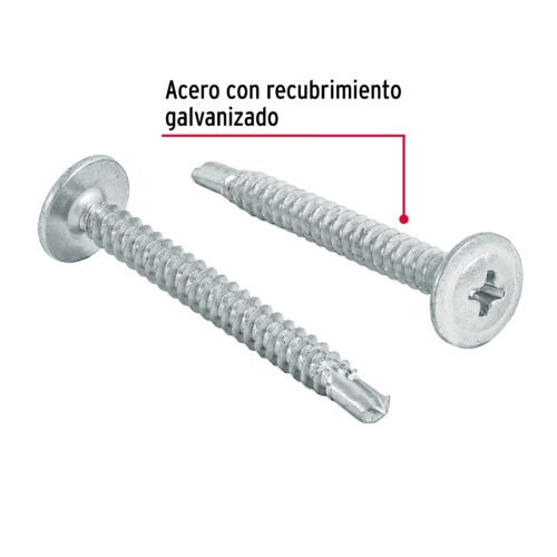 44649 - Bolsa con 100 pijas cabeza cruz, punta de broca 1-1/2"