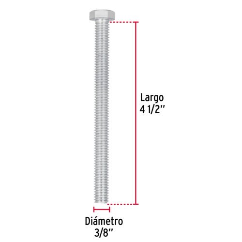 446512 44651 - Bolsa con 15 tornillos 3/8" x 4-1/2" tipo máquina, FIERO
