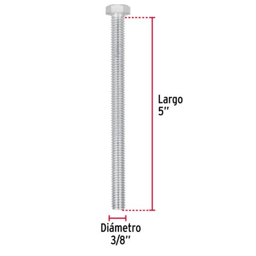 446522 44652 - Bolsa con 15 tornillos 3/8" x 5" tipo máquina, FIERO