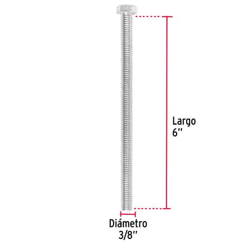 446532 44653 - Bolsa con 15 tornillos 3/8" x 6" tipo máquina, FIERO