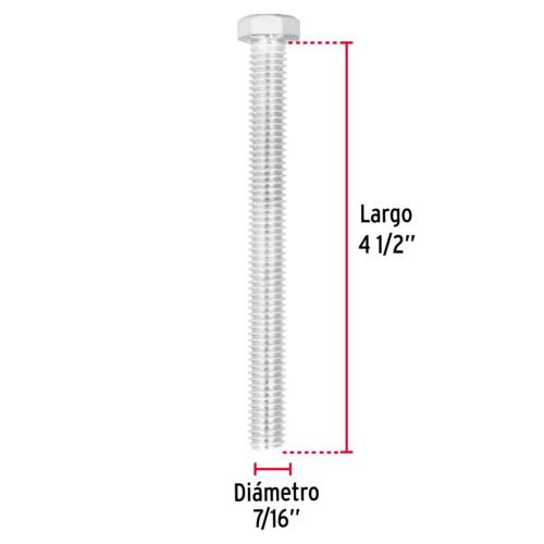 446542 44654 - Bolsa con 15 tornillos 7/16" x 4-1/2" tipo máquina, FIERO