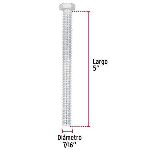 44663 - Bolsa con 10 tornillos 7/16" x 5" tipo máquina, FIERO