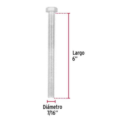 44664 - Bolsa con 10 tornillos 7/16" x 6" tipo máquina, FIERO