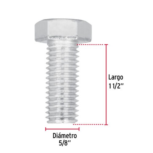 446682 44668 - Bolsa con 10 tornillos 5/8" x 1-1/2" tipo máquina, FIERO