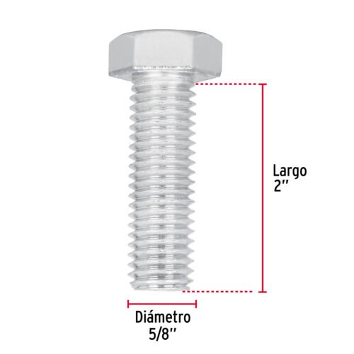 44669 - Bolsa con 10 tornillos 5/8" x 2" tipo máquina, FIERO