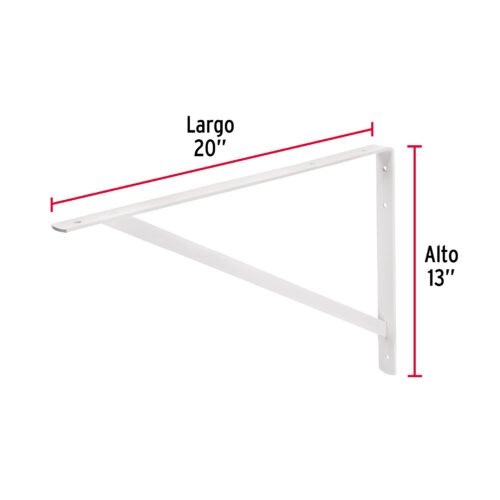 44672 - Ménsula de acero reforzada blanca 13 x 20", FIERO