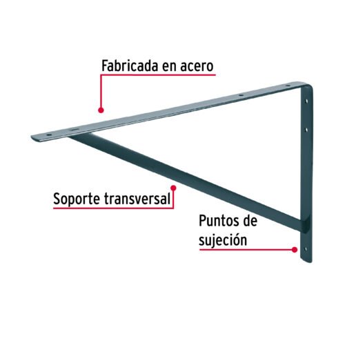 44675 - Ménsula de acero reforzada gris 13 x 20", FIERO