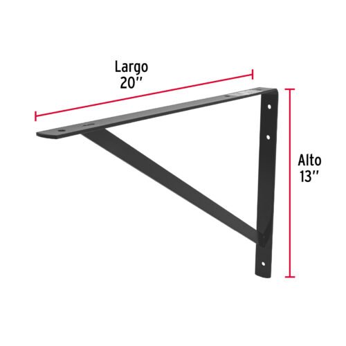 44678 - Ménsula de acero reforzada negra 13 x 20", FIERO