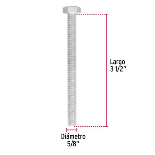 446812 44681 - Bolsa con 6 tornillos 5/8" x 3-1/2" tipo máquina, FIERO