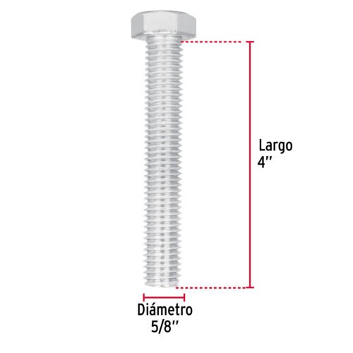 446822 44682 - Bolsa con 8 tornillos 5/8" x 4" tipo máquina, FIERO
