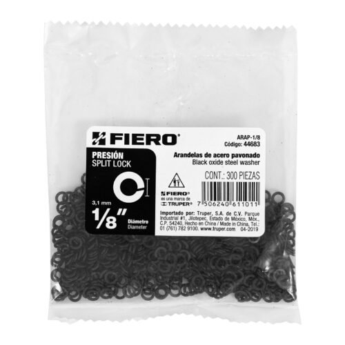 44683 - Bolsa con 300 arandelas de presión de 1/8", FIERO