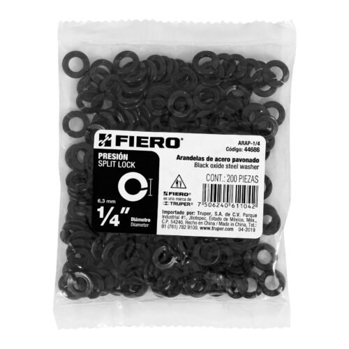 44686 - Bolsa con 200 arandelas de presión de 1/4", FIERO