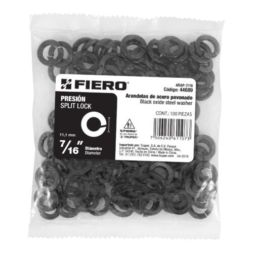 44689 - Bolsa con 100 arandelas de presión de 7/16", FIERO