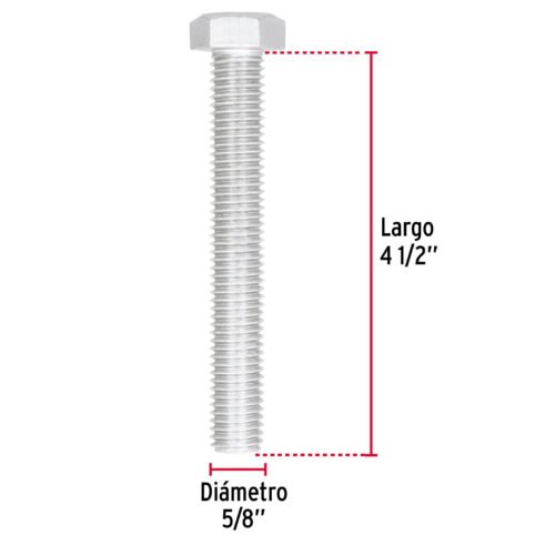 44691 - Bolsa con 6 tornillos 5/8" x 4-1/2" tipo máquina, FIERO