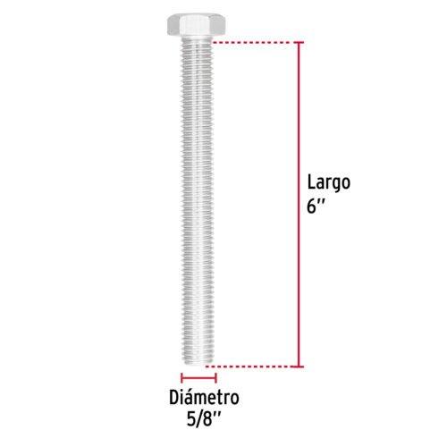 44693 - Bolsa con 4 tornillos 5/8" x 6" tipo máquina, FIERO