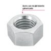 44700 - Bolsa con 25 tuercas 5/8" hexagonales de acero galvanizado