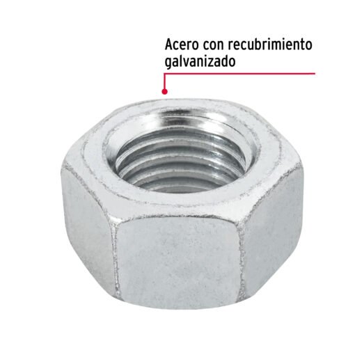 447011 44701 - Bolsa con 15 tuercas 3/4" hexagonales de acero galvanizado