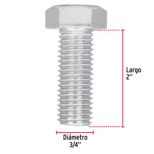 44702 - Bolsa con 6 tornillos 3/4" x 2" tipo máquina, FIERO
