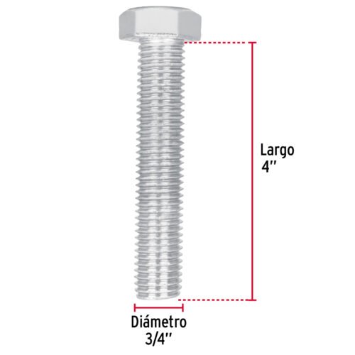447062 44706 - Bolsa con 4 tornillos 3/4" x 4" tipo máquina, FIERO