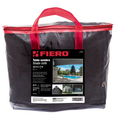 44708 - Toldo negro de 3 m de polietileno 80% sombra, ancho 3.60 m