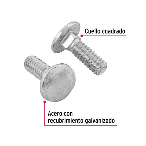 44711 - Bolsa con 100 tornillos 1/4" x 3/4" tipo coche, FIERO