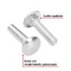 447121 44712 - Bolsa con 100 tornillos 1/4" x 1" tipo coche, FIERO
