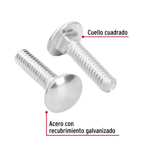 447121 44712 - Bolsa con 100 tornillos 1/4" x 1" tipo coche, FIERO