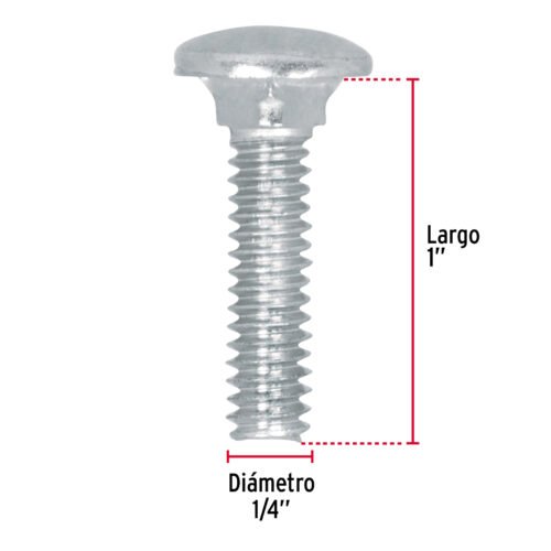 447122 44712 - Bolsa con 100 tornillos 1/4" x 1" tipo coche, FIERO