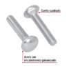 447131 44713 - Bolsa con 100 tornillos 1/4" x 1-1/4" tipo coche, FIERO