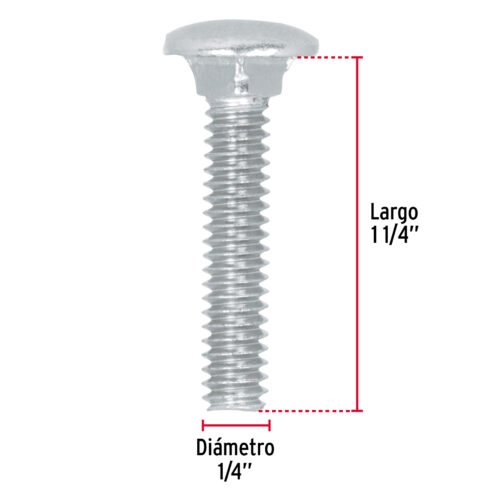 447132 44713 - Bolsa con 100 tornillos 1/4" x 1-1/4" tipo coche, FIERO