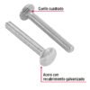 44715 - Bolsa con 60 tornillos 1/4" x 2" tipo coche, FIERO