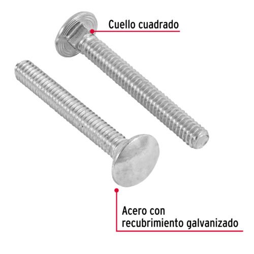 44715 - Bolsa con 60 tornillos 1/4" x 2" tipo coche, FIERO
