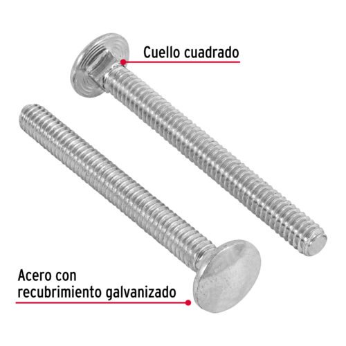 447161 44716 - Bolsa con 50 tornillos 1/4" x 2-1/2" tipo coche, FIERO
