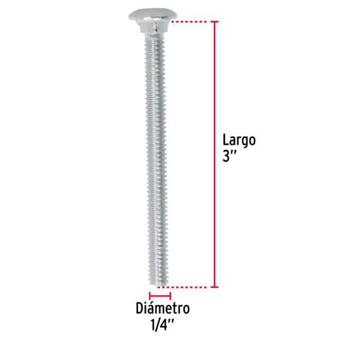 44717 - Bolsa con 50 tornillos 1/4" x 3" tipo coche, FIERO