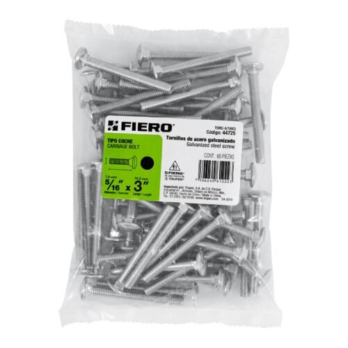 44725 - Bolsa con 60 tornillos 5/16" x 3" tipo coche, FIERO