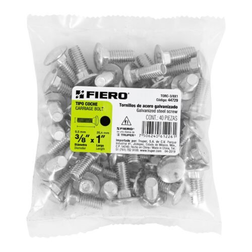 44729 - Bolsa con 40 tornillos 3/8" x 1" tipo coche, FIERO