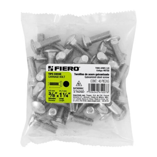 447303 44730 - Bolsa con 40 tornillos 3/8" x 1-1/4" tipo coche, FIERO