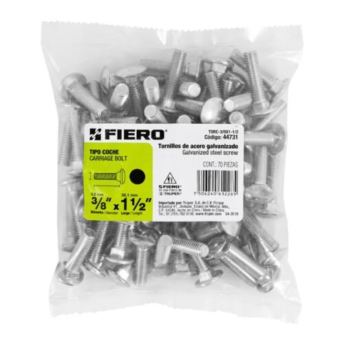 44731 - Bolsa con 70 tornillos 3/8" x 1-1/2" tipo coche, FIERO