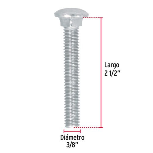 44733 - Bolsa con 50 tornillos 3/8" x 2-1/2" tipo coche, FIERO