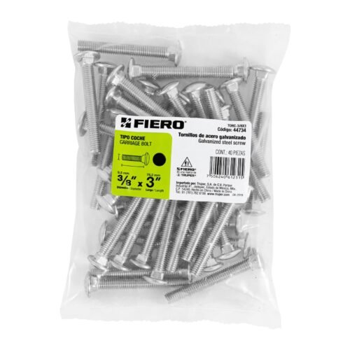 447343 44734 - Bolsa con 40 tornillos 3/8" x 3" tipo coche, FIERO